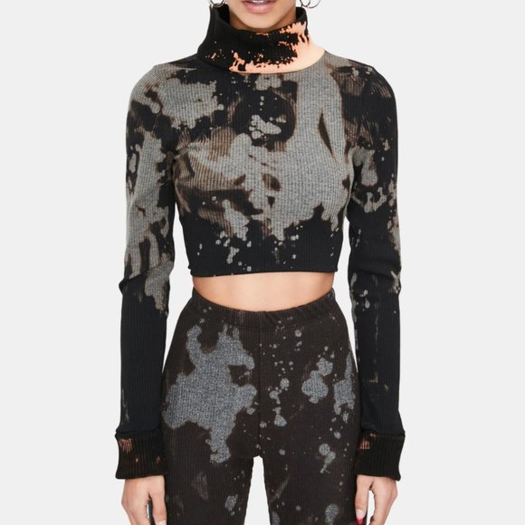 NEW Dolls Kill Ivy Berlin BURNED UP TIE DYE CROP TOP, Small - Picture 1 of 5